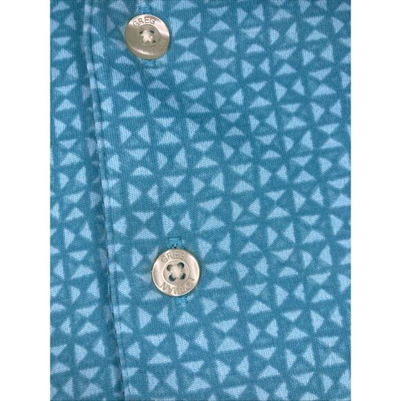 Greg Norman Golf Polo Shirt Men's 2XL Geometric Short Sleeve Blue Pima Cotton - Picture 3 of 9
